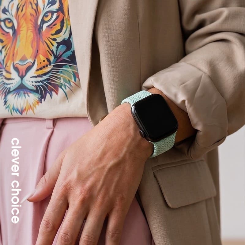 Cinturino Crong Wave - Cinturino intrecciato per Apple Watch 38/40/41/42 mm (menta) - 3