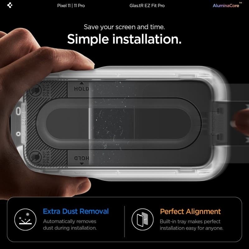 Spigen Glas.tR EZ Fit Pro AC Confezione da 2 - Pellicole protettive in vetro temperato per Google Pixel 11 / 11 Pro (2 pezzi) - 10