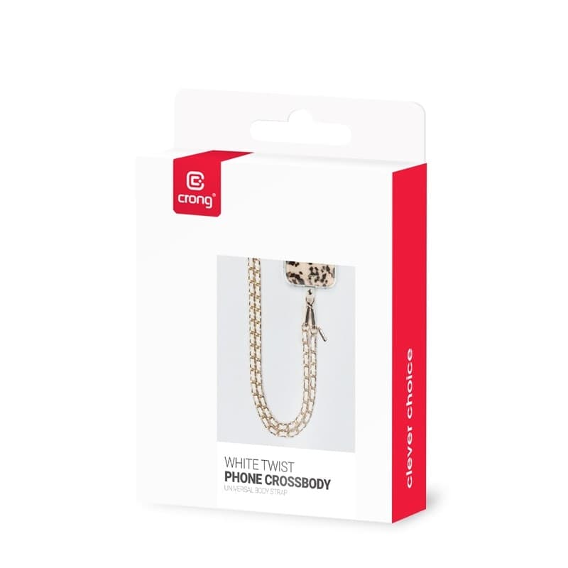 Borsa a tracolla per cellulare Crong - Cordino per cellulare (Twist bianco) - 6