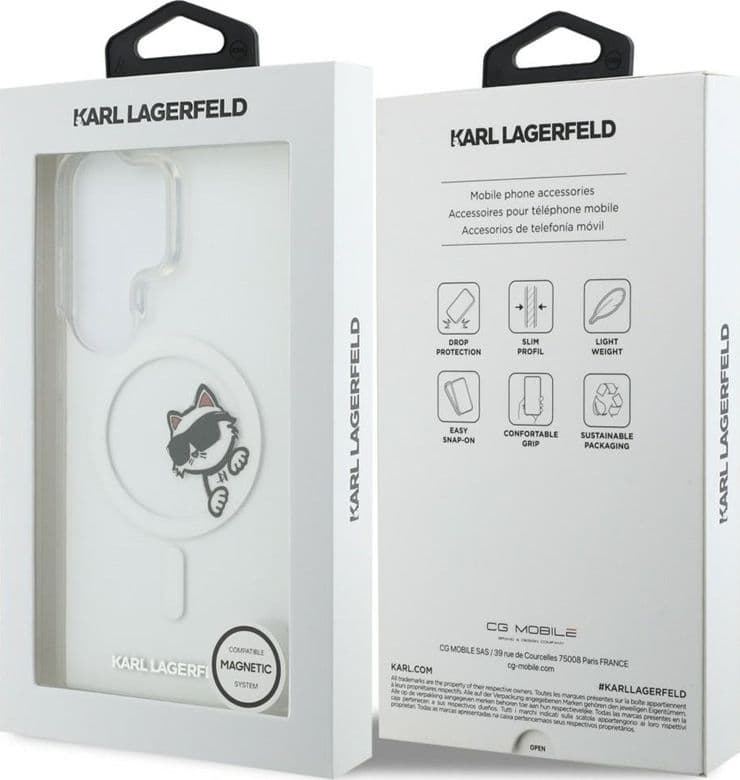 Karl Lagerfeld IML Peekaboo Choupette MagSafe - Custodia per Samsung Galaxy S26 Ultra (trasparente) - 8