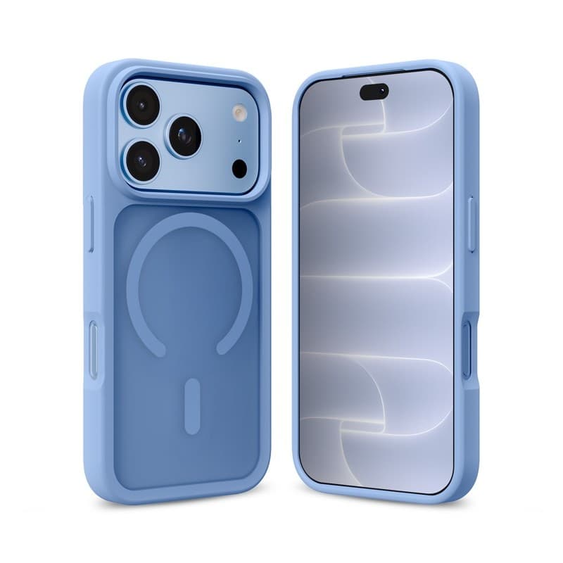 Crong Hybrid Matte Magnetic - Custodia MagSafe per iPhone 18 Pro / 17 Pro (Blu) - 5