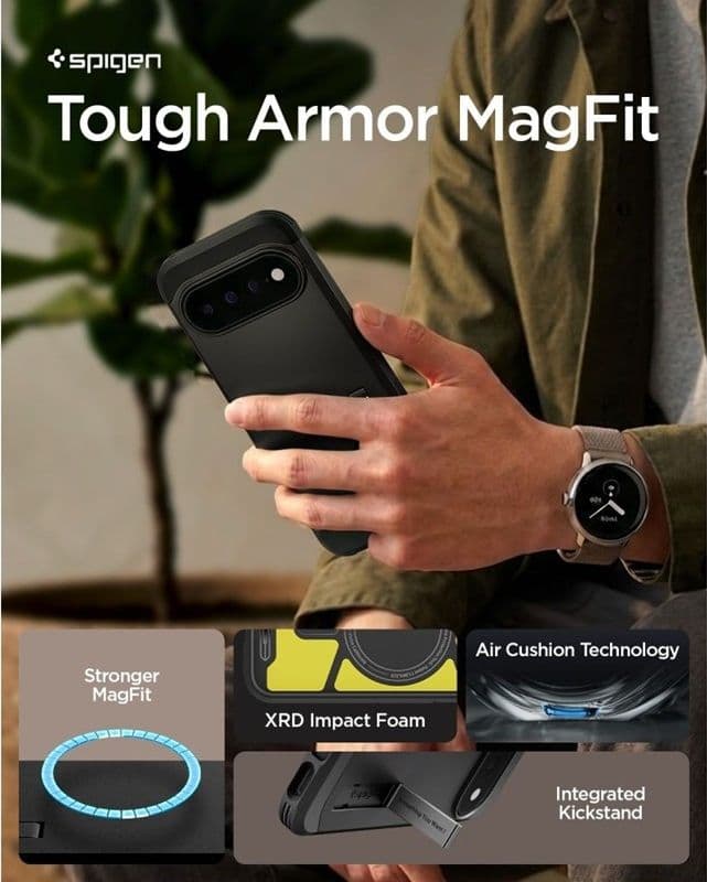 Spigen Tough Armor Mag MagSafe - Custodia per Google Pixel 11 Pro (Nero) - 9