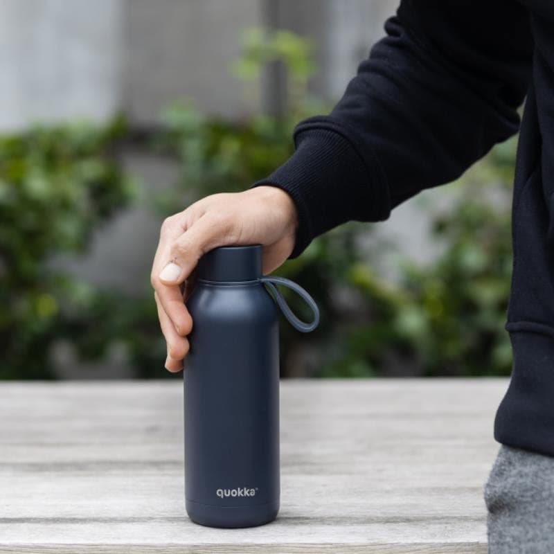Quokka Solid con cinturino - Thermos in acciaio inossidabile da 510 ml con cinturino (ardesia) - 5