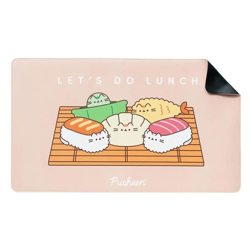 Pusheen - Tappetino da gioco/scrivania XXL in similpelle PU della collezione Sushi Roll (60 x 35 cm) - 2