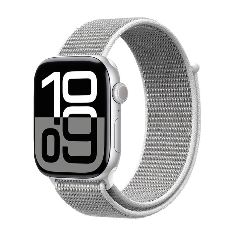 Cinturino sportivo Crong in nylon per Apple Watch 44/45/46/49 mm (grigio argento) - 6
