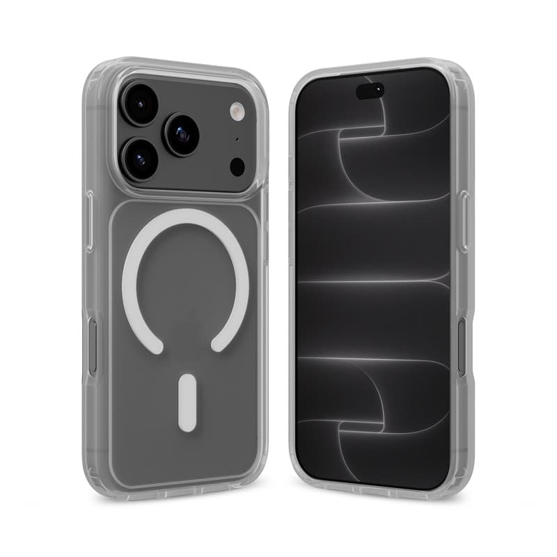 Crong Hybrid Matte Magnetic - Custodia MagSafe per iPhone 18 Pro / 17 Pro (Bianca) - 4