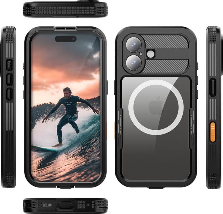 Crong Seal Cover - Custodia impermeabile IP68 per iPhone 17 (nera) - 2