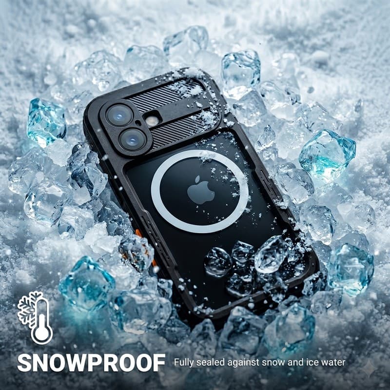 Crong Seal Cover - Custodia impermeabile IP68 per iPhone 17 (nera) - 4