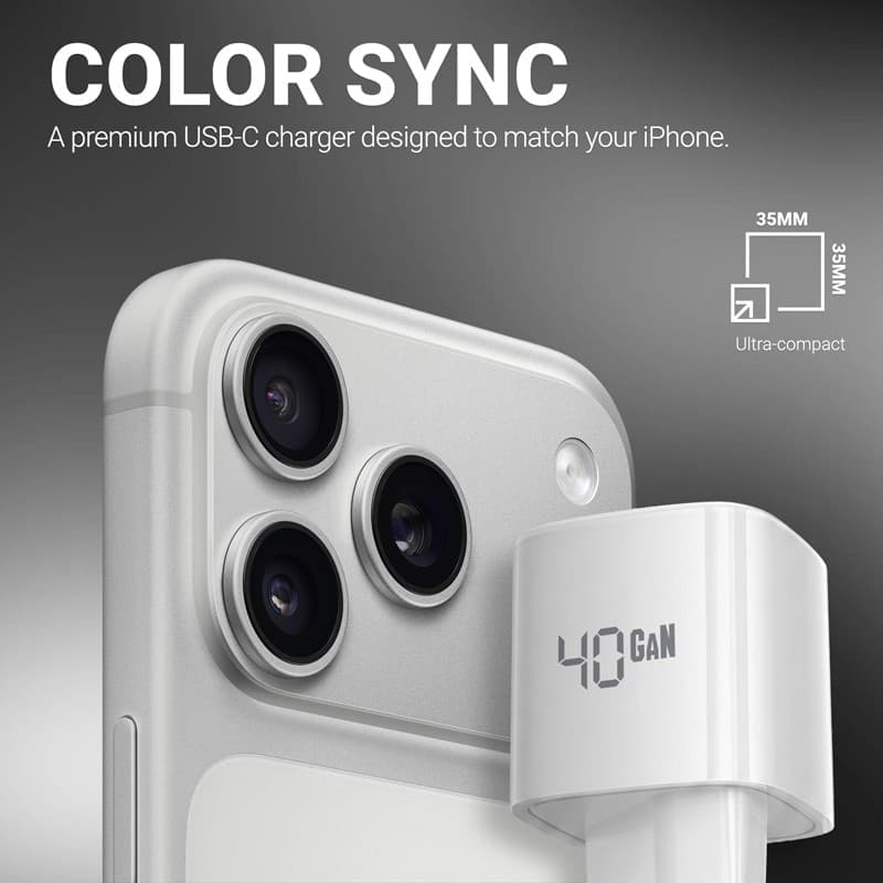 Crong NEO GaN Charger - Caricabatterie USB-C 40W PD con AVS (bianco) - 6