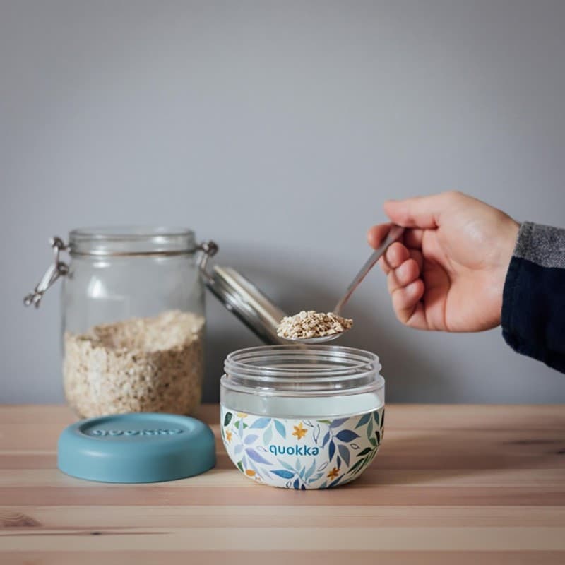 Quokka Bubble Food Jar - Contenitore per alimenti / Lunchbox 500 ml (foglie acquerello) - 2
