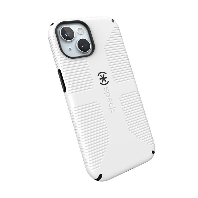 Speck Candyshell Grip MagSafe - Custodia per iPhone 17e / 16e / 15 / 14 / 13 (bianco / nero) - 8