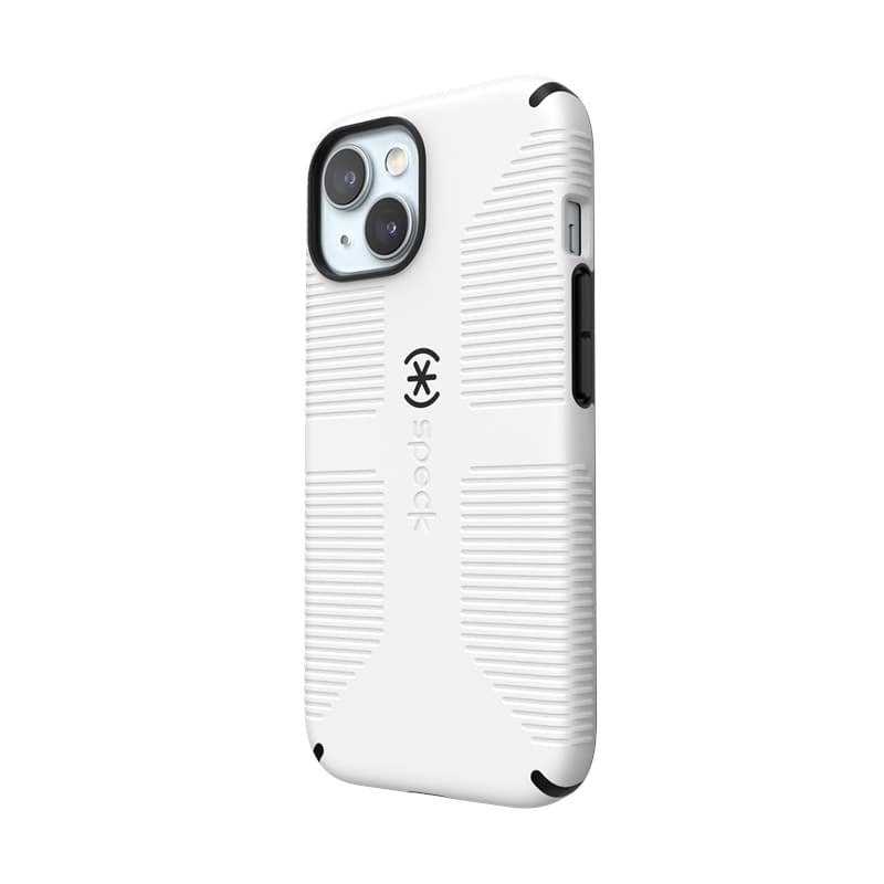Speck Candyshell Grip MagSafe - Custodia per iPhone 17e / 16e / 15 / 14 / 13 (bianco / nero) - 9