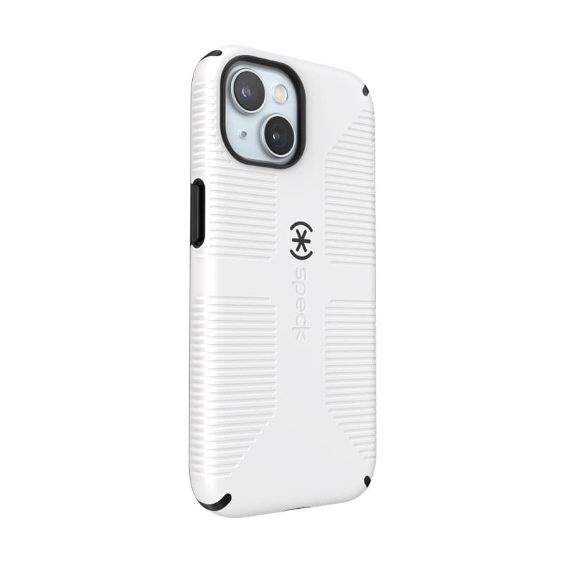 Speck Candyshell Grip MagSafe - Custodia per iPhone 17e / 16e / 15 / 14 / 13 (bianco / nero) - 10