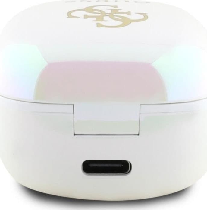 Guess 4G Printed Logo - Bluetooth TWS Headphones + Charging Case (White) - 4