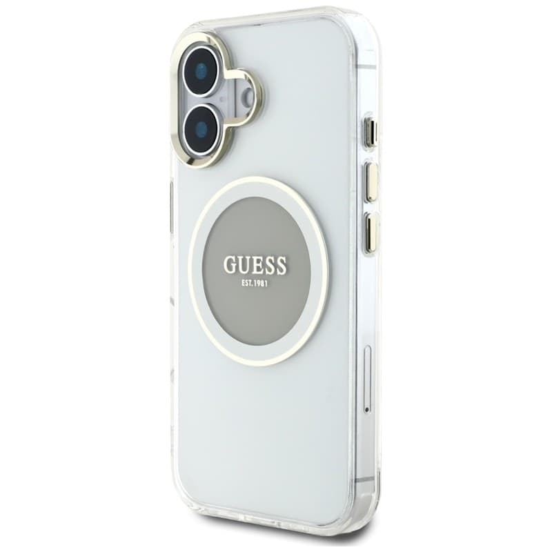 Guess IML Metal Colored Circle Classic Logo MagSafe - Case for iPhone 16 (gray) - 2