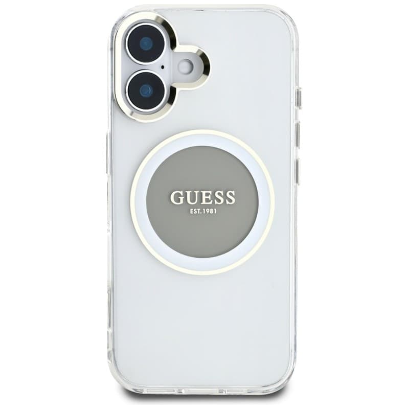 Guess IML Metal Colored Circle Classic Logo MagSafe - Case for iPhone 16 (gray) - 3