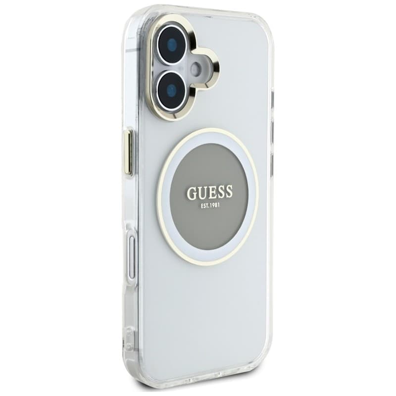 Guess IML Metal Colored Circle Classic Logo MagSafe - Case for iPhone 16 (gray) - 4
