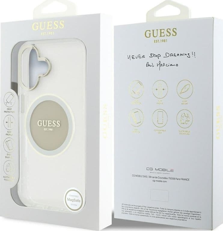 Guess IML Metal Colored Circle Classic Logo MagSafe - Case for iPhone 16 (gray) - 8