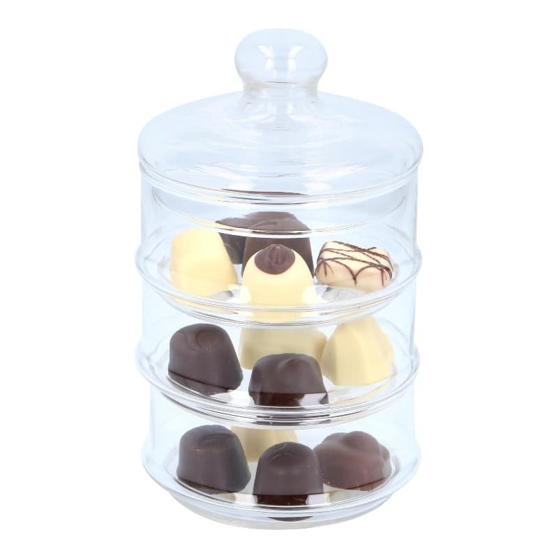 Alpina - Contenitore/barattolo in vetro per dolciumi, 3 livelli, 12x23 cm - 2
