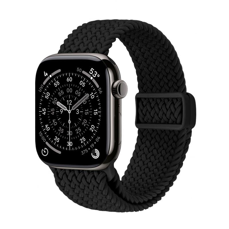 Cinturino Crong Wave - Cinturino intrecciato per Apple Watch 44/45/46/49 mm (nero) - 5