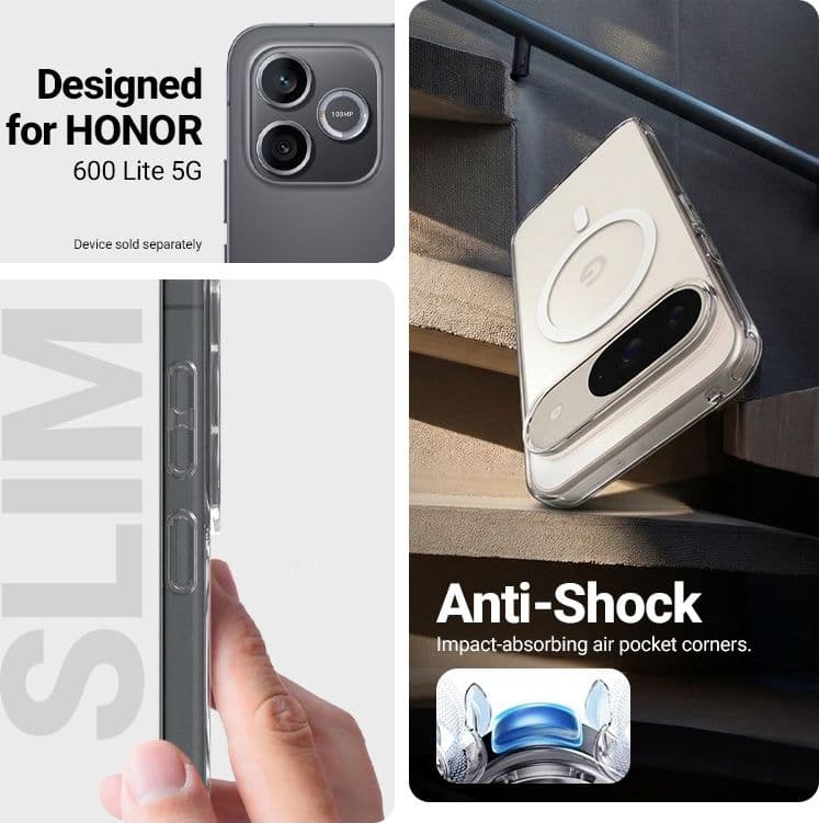 Crong Hybrid Clear Magnetic - Custodia MagSafe per Honor 600 Lite 5G (Trasparente) - 2
