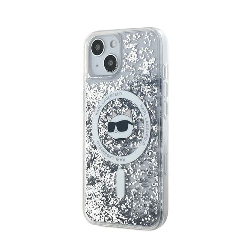Karl Lagerfeld Liquid Glitter Choupette Head MagSafe - iPhone 13 Case (Transparent) - 2