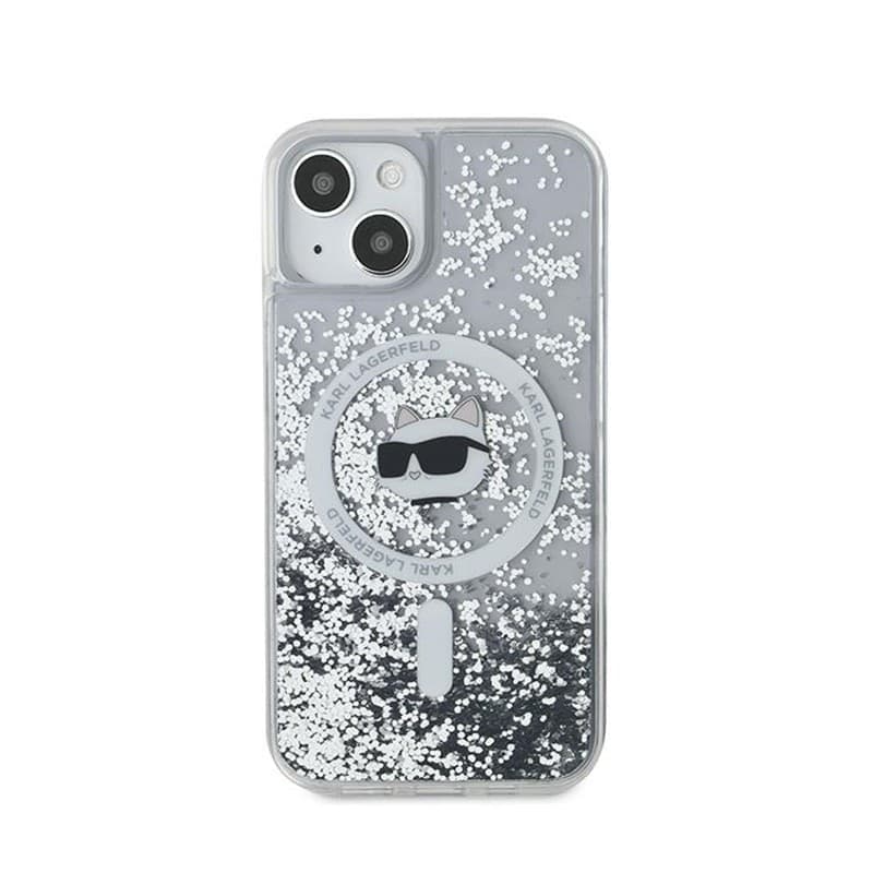 Karl Lagerfeld Liquid Glitter Choupette Head MagSafe - iPhone 13 Case (Transparent) - 3