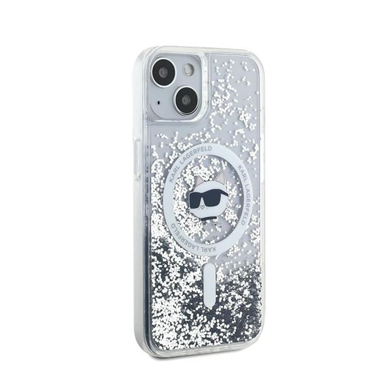 Karl Lagerfeld Liquid Glitter Choupette Head MagSafe - iPhone 13 Case (Transparent) - 4