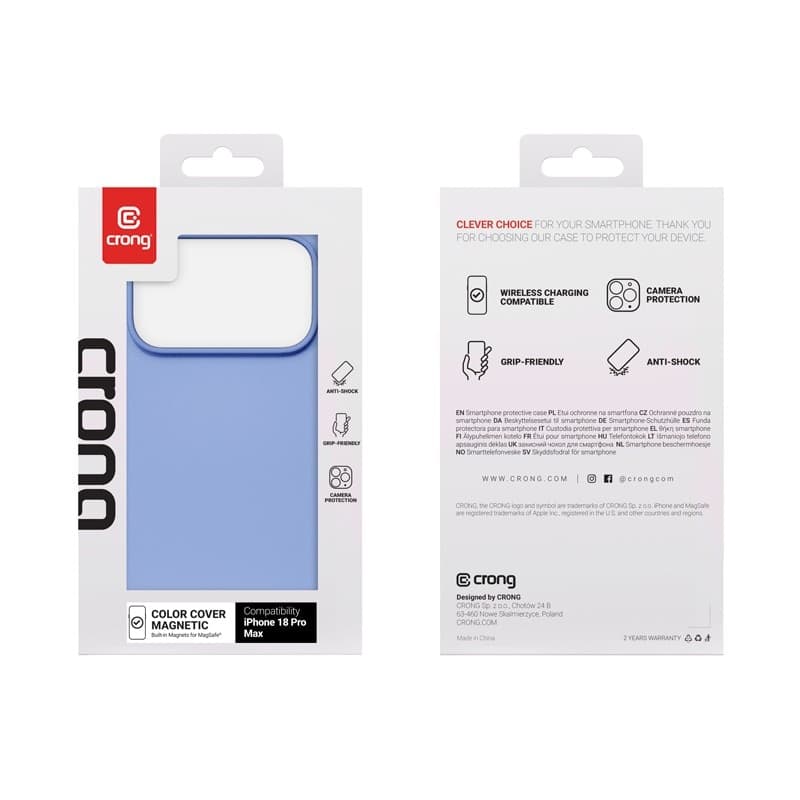 Crong Color Cover Magnetic - Custodia MagSafe per iPhone 18 Pro Max / 17 Pro Max (Blu) - 5
