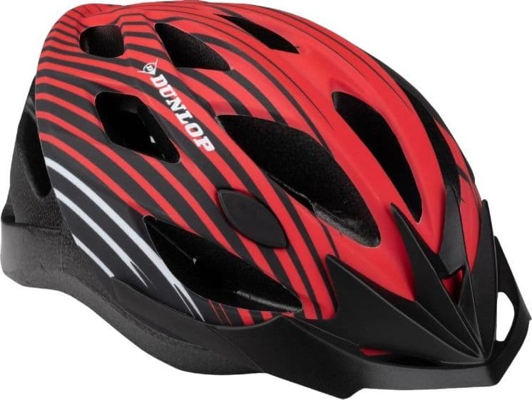 Dunlop - Casco da MTB regolabile, taglia M 55-58 cm (rosso-nero) - 2