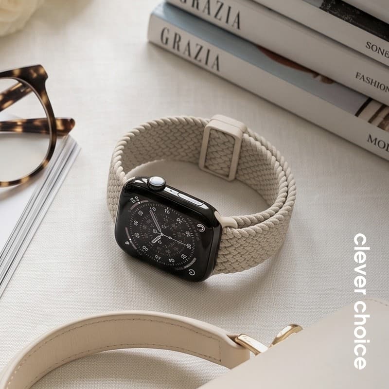 Cinturino Crong Wave - Cinturino intrecciato per Apple Watch 38/40/41/42 mm (beige) - 3