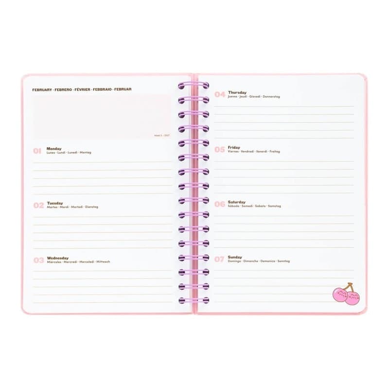 Pusheen - Calendario / Agenda settimanale A5 della collezione Frutta 2026/2027 - 2