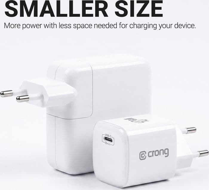 Caricabatterie Crong NEO GaN - Caricabatterie USB-C 40W PD con AVS (Arancione) - 7