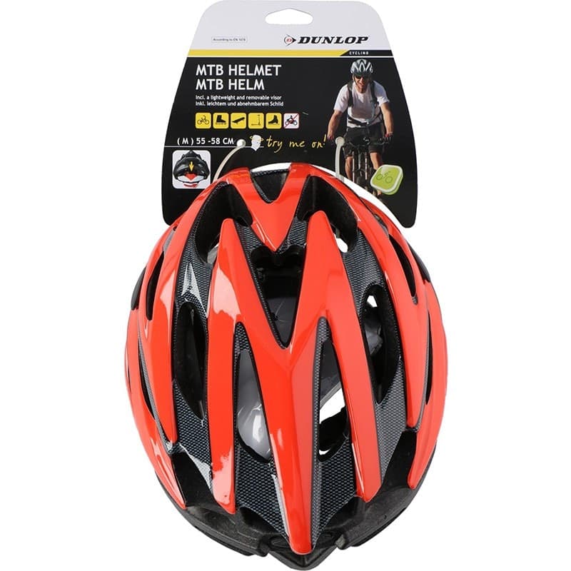 Dunlop - MTB Regulated Bike Helmet r. M 55-58 cm (red/black) - 3
