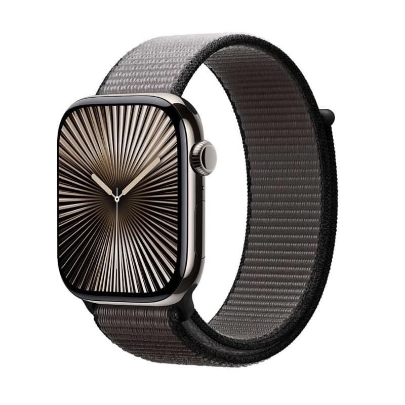 Cinturino sportivo Crong in nylon per Apple Watch 44/45/46/49 mm (grigio notte) - 6