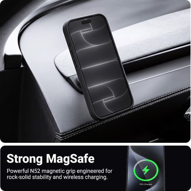 Crong Hybrid Matte Magnetic - Custodia MagSafe per iPhone 18 Pro / 17 Pro (Rosa) - 6