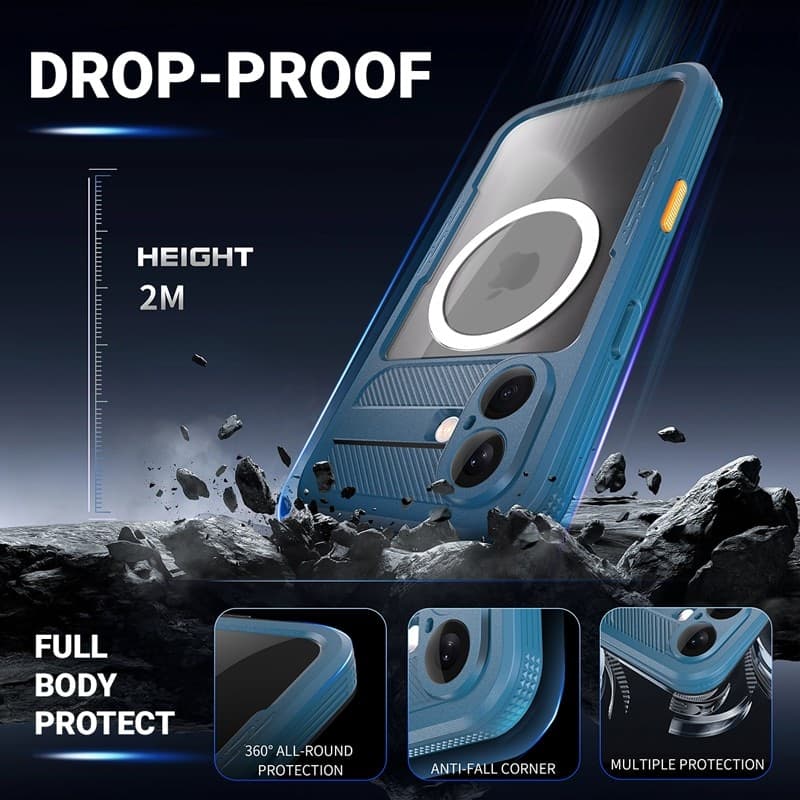 Crong Seal Cover - Custodia impermeabile IP68 per iPhone 17 (Marine) - 6