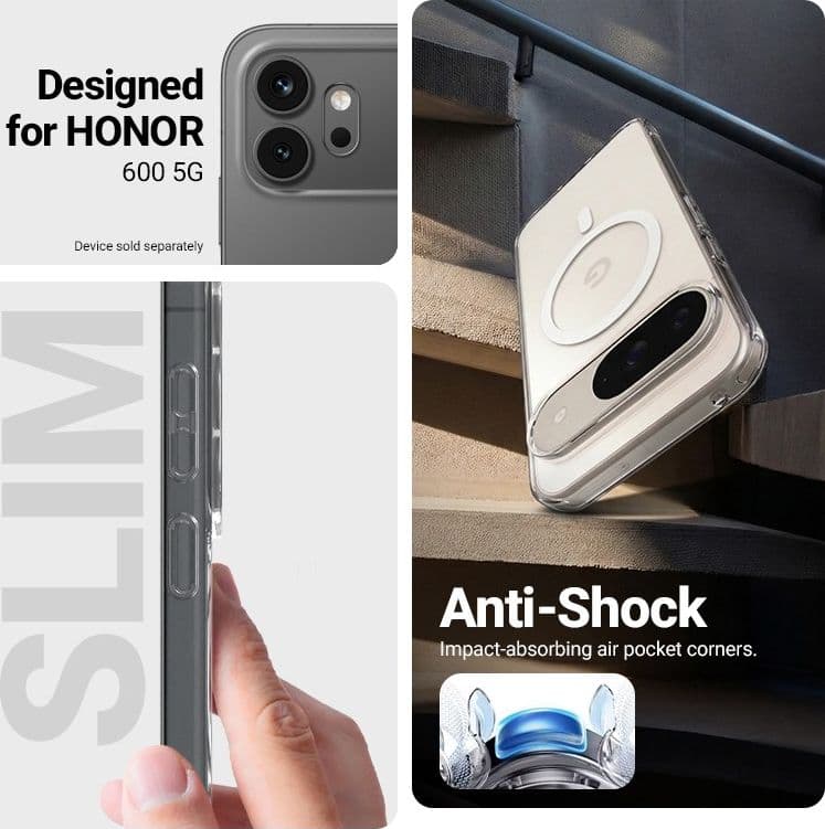 Custodia Crong Hybrid Clear Magnetic - MagSafe per Honor 600 5G (Trasparente) - 2