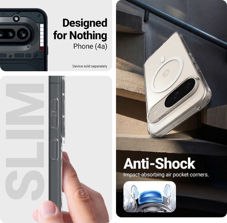 Crong Hybrid Clear Magnetic - Custodia MagSafe Nothing per iPhone 4a (Trasparente) - 2