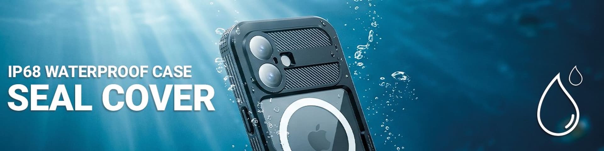 Crong Seal Cover - Custodia impermeabile IP68 per iPhone 16 Pro (Marine) - 10