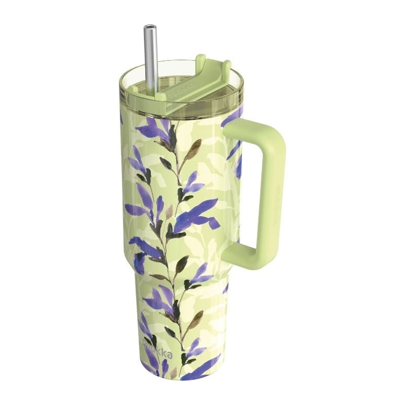 Quokka Stream - Tazza termica in acciaio inossidabile da 1200 ml con cannuccia (Matcha)