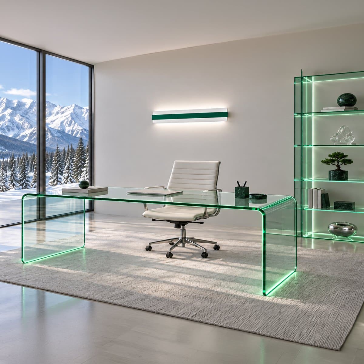 Applique moderna Promoluce DOUP A106 VB LED CCT 3717LM metallo verde bosco e metacrilato biemissione - 2