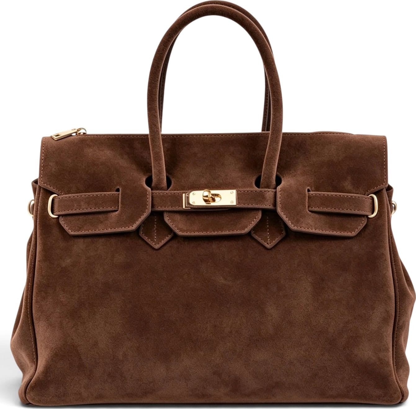 Modarno Borsa Birk a Mano in vera Pelle Scamosciato 40x17x28 cm - 4