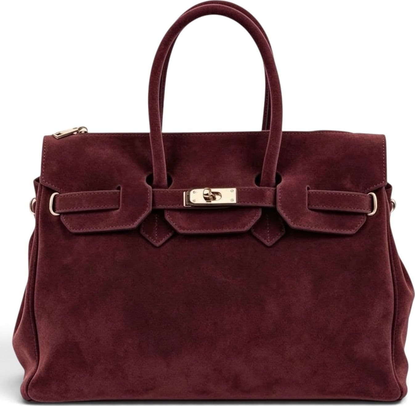 Modarno Borsa Birk a Mano in vera Pelle Scamosciato 40x17x28 cm - 15