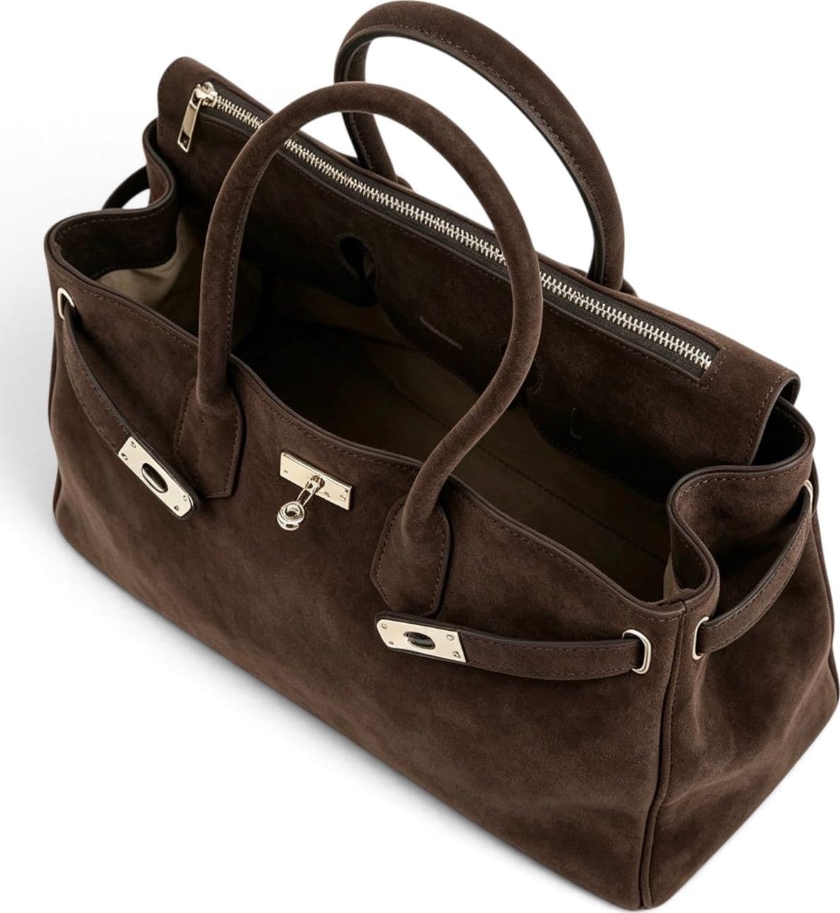 Modarno Borsa Birk a Mano in vera Pelle Scamosciato 40x17x28 cm - 9
