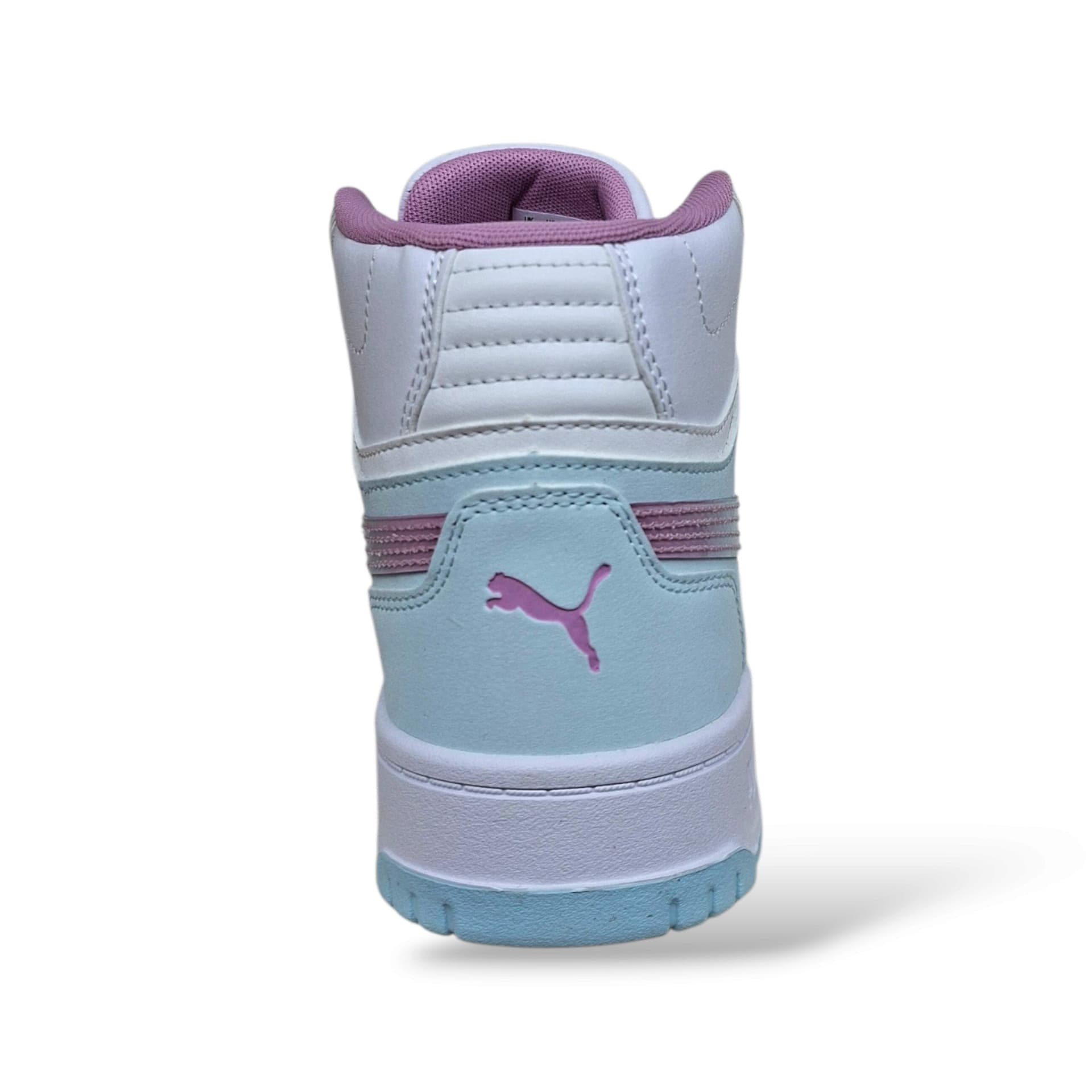 Puma Rebound 408372 Sneakers Alte Ragazze e Donna Bianco Celeste Rosa | Pelle Lacci Basket Style Pastel Femminile | Taglie 36-39 | Scarpetteria Gica - 3