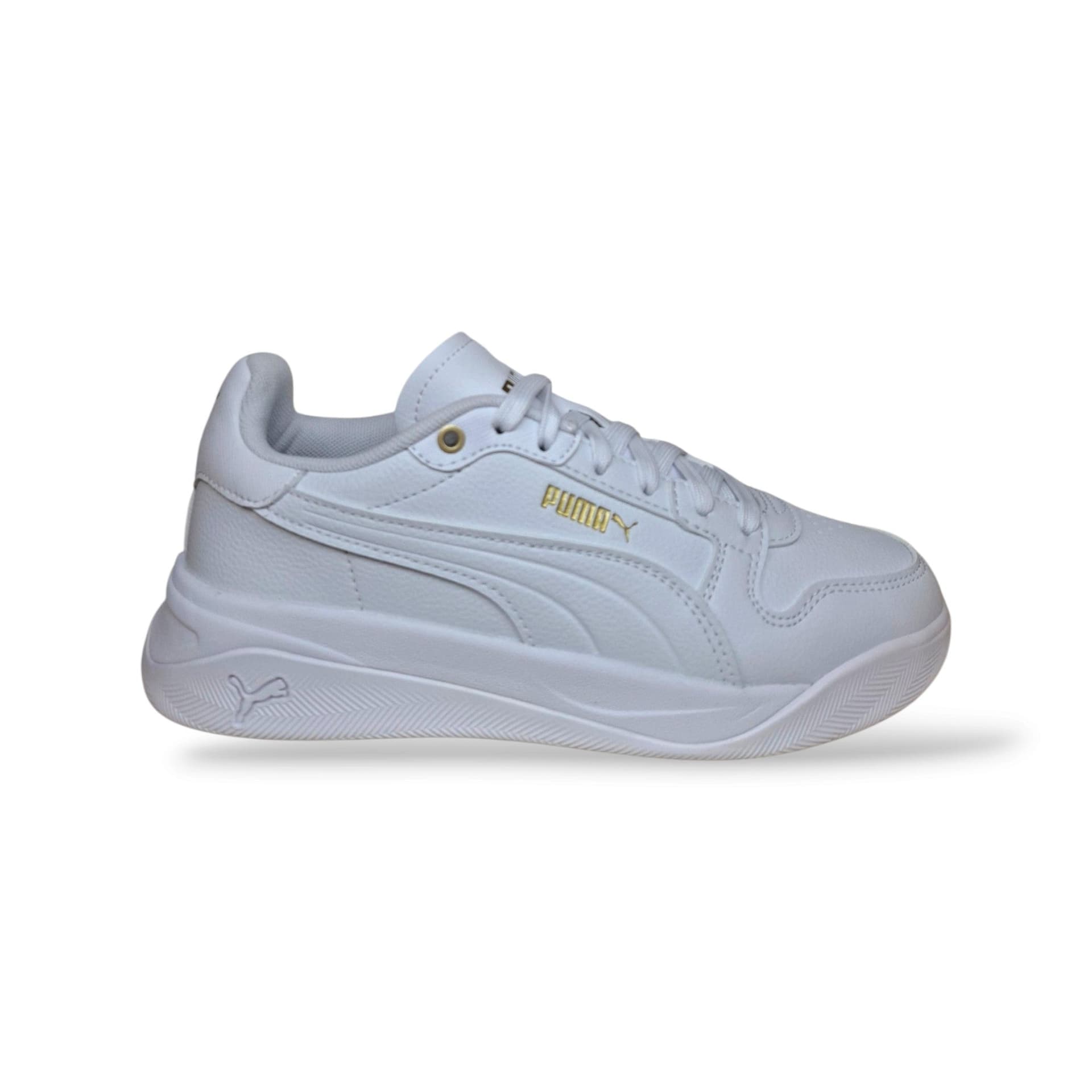 Puma Court Bae 408625 Sneakers Bambini e Ragazzi Bianco | Pelle Laccio Elastico Velcro Tennis Style Minimal Premium | Taglie 28-35 | Scarpetteria Gica - 11