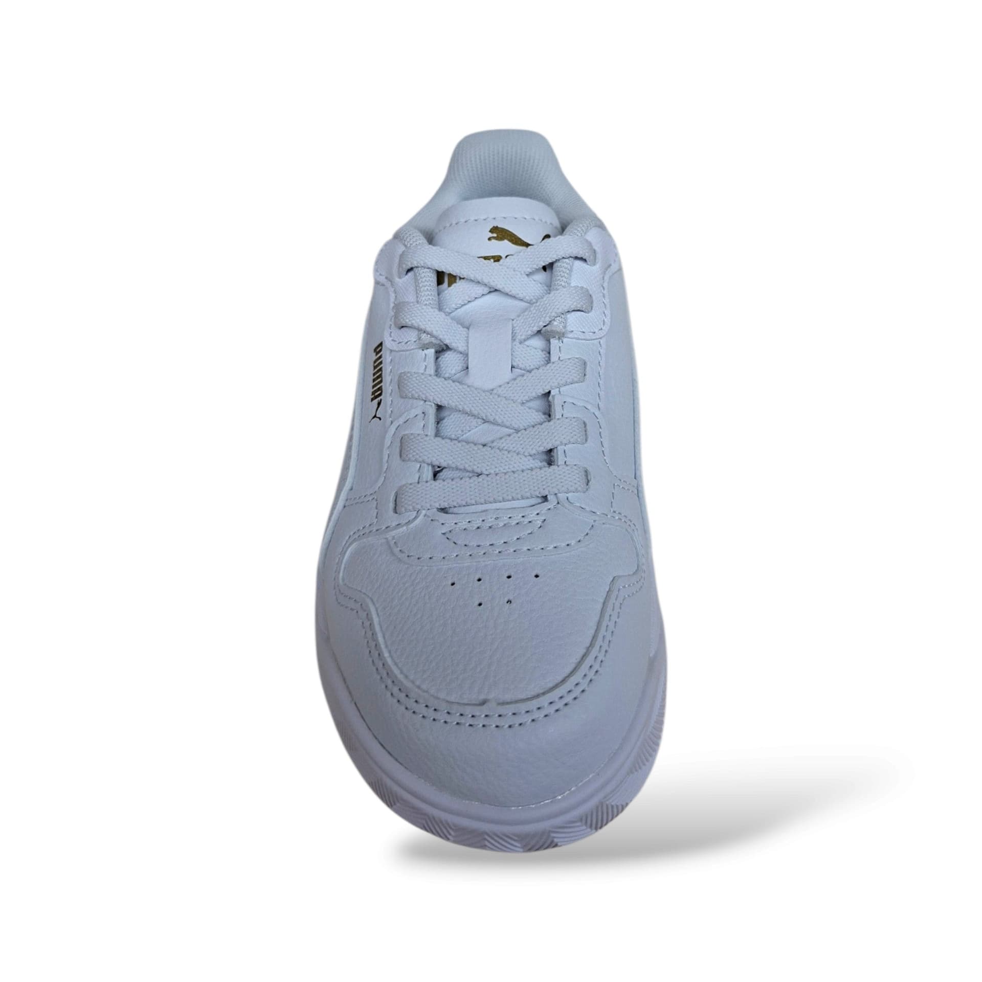 Puma Court Bae 408625 Sneakers Bambini e Ragazzi Bianco | Pelle Laccio Elastico Velcro Tennis Style Minimal Premium | Taglie 28-35 | Scarpetteria Gica - 4