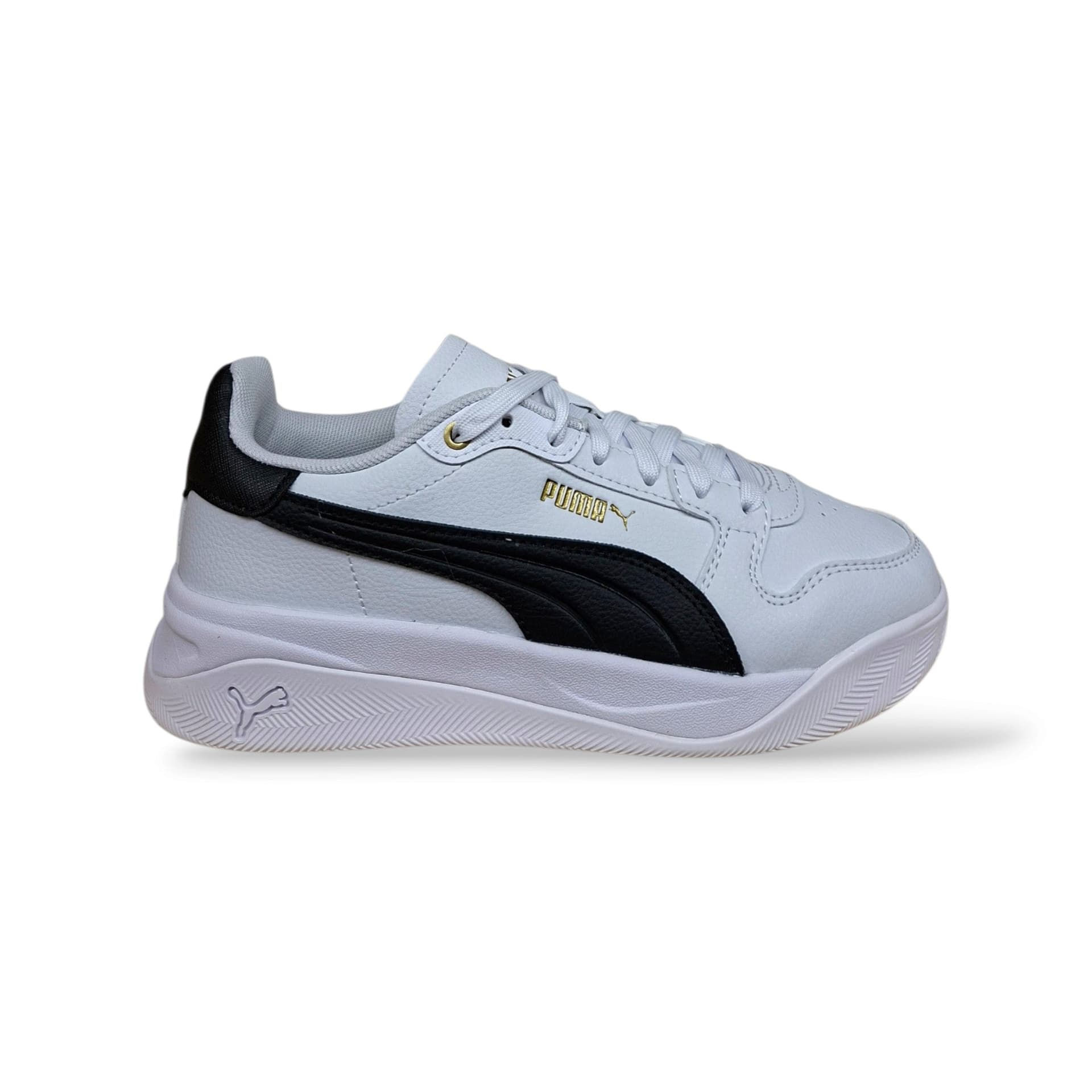 Puma Court Bae 408624 Sneakers Ragazzi e Donna Bianco Nero | Pelle Lacci Tennis Style Minimal Premium | Taglie 36-39 | Scarpetteria Gica - 7