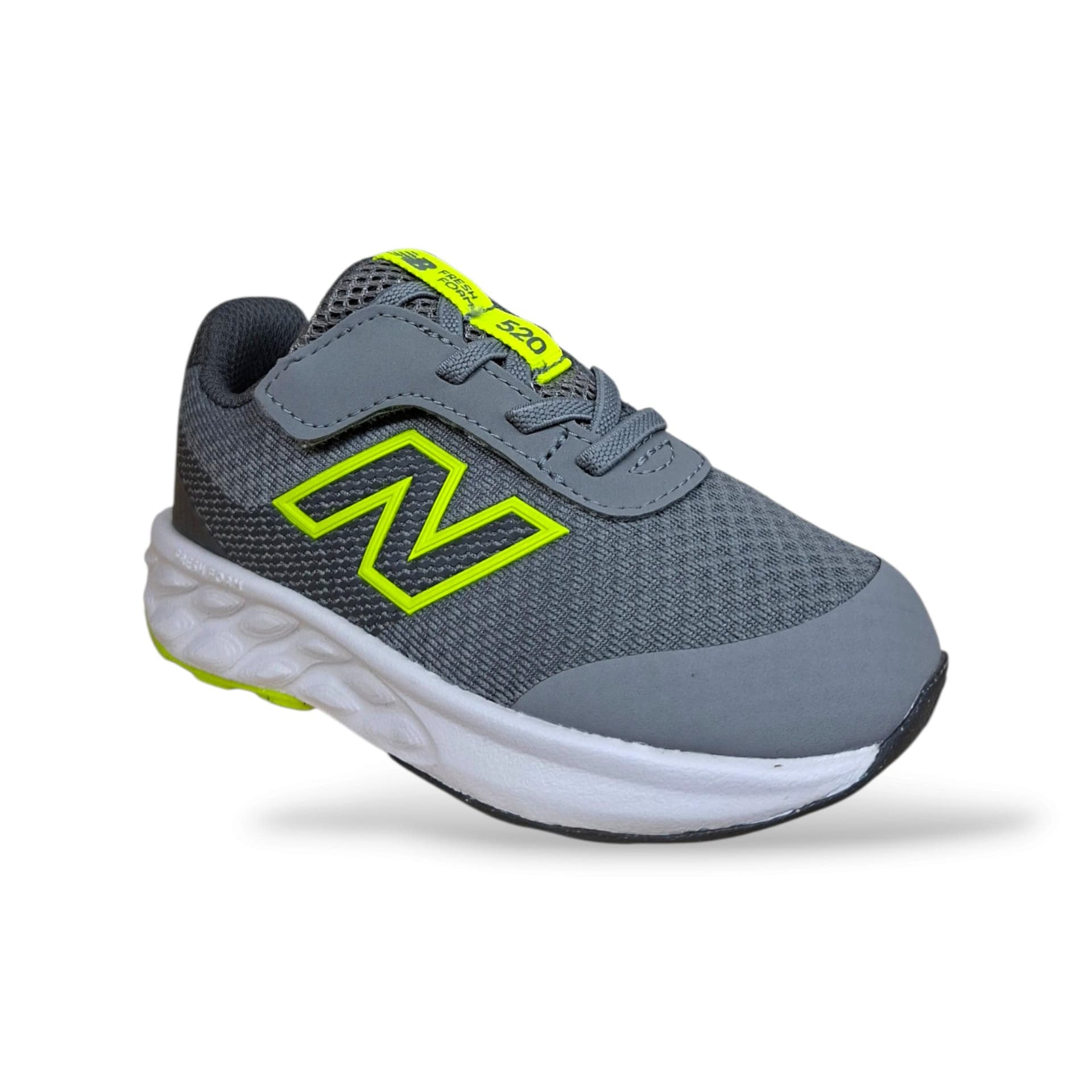 New Balance 520 I520885 Sneakers Bambini Grigio Giallo | Velcro Pratiche Leggere Comode Scuola Back to School | Taglie 20-27.5 | Scarpetteria Gica - 2